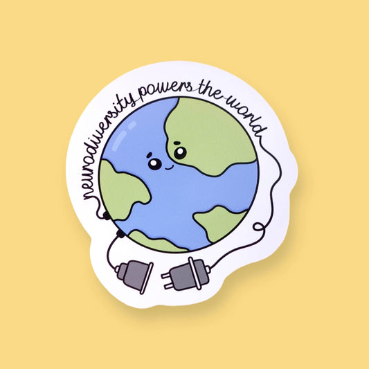 Neurodiversity powers the world sticker