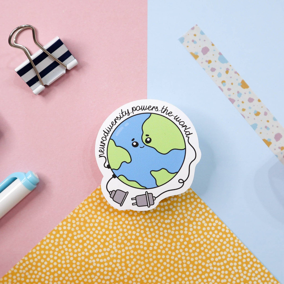 Neurodiversity powers the world sticker