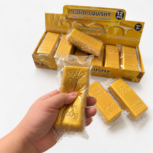Gold Bar Slow Rising Squishy Stress Relief Toy, PU Foam: