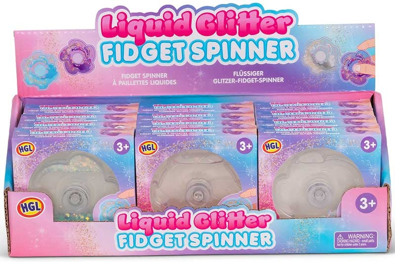 LIQUID GLITTER FIDGET SPINNER ASSORTED