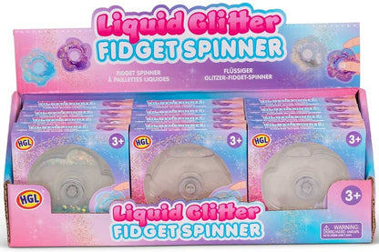LIQUID GLITTER FIDGET SPINNER ASSORTED