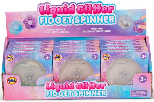 LIQUID GLITTER FIDGET SPINNER ASSORTED