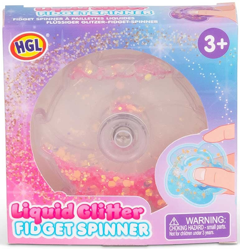 LIQUID GLITTER FIDGET SPINNER ASSORTED