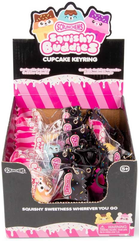 SCRUNCHEMS SQUISHY BUDDIES CUPCAKE KEYRING ASSORTED